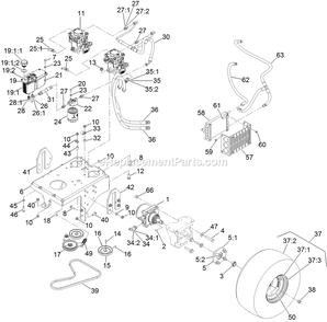 Ground Drive Assembly Diagram and Parts List for VTS740PKC52400 (316000000-399999999)(2016) Exmark Lawn Mower