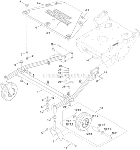 Main Frame Assembly Diagram and Parts List for TTS600GKA523E0 (408644346-411294211)(2021) Exmark Lawn Mower