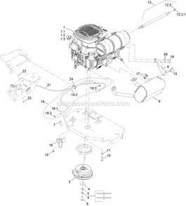 Engine Assembly Diagram and Parts List for LZE740EKC60400 (402082300-404314158)(2018) Exmark Lawn Mower