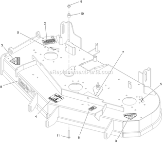 Deck With Decals Assembly Diagram and Parts List for LZE24KA524 (920000-999999)(2011) Exmark Lawn Mower