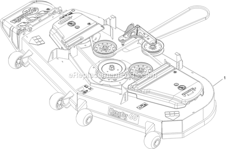Complete Deck Assembly Diagram and Parts List for PNS740GKC604A4 (315000000-315999999)(2015) Exmark Lawn Mower