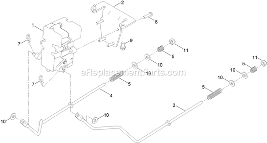 Brake Assembly Diagram and Parts List for QZS708GEM54200 (408644346-411294211)(2021) Exmark Lawn Mower