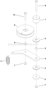 Pump Idler Assembly Diagram and Parts List for VT24KAS484 (850000-919999)(2010) Exmark Lawn Mower