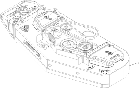 Complete Deck Assembly Diagram and Parts List for VTX651GKA48400 (400000000-499999999)(2017) Exmark Lawn Mower