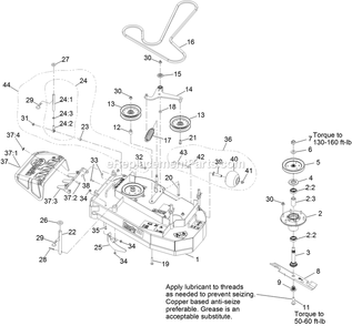 Deck Assembly Diagram and Parts List for TTS481CKA36300 (315000000-315999999)(2015) Exmark Lawn Mower