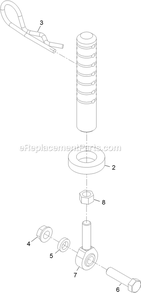 Rear Deck Height Adjustment Assembly Diagram and Parts List for NV730EKC48 (313000000-313999999)(2013) Exmark Lawn Mower