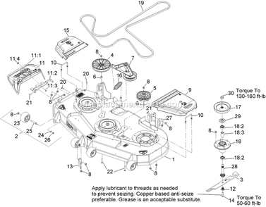 Deck Assembly Diagram and Parts List for LZE27KC604 (920000-999999)(2011) Exmark Lawn Mower