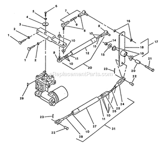 Motion Controls Diagram and Parts List for TR-17K 70000-79999 Exmark Lawn Mower