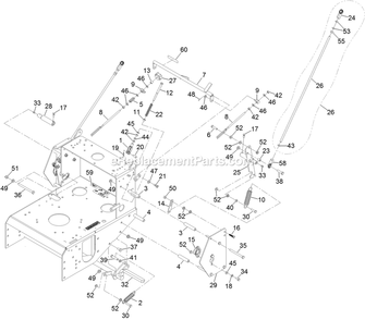 Engine Deck And Speed Control Assembly Diagram and Parts List for VHS481GKA36200 (402082300-404314158)(2018) Exmark Lawn Mower