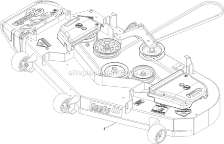 Complete Deck Assembly Diagram and Parts List for PNS680KC523 (312000000-312999999)(2012) Exmark Lawn Mower