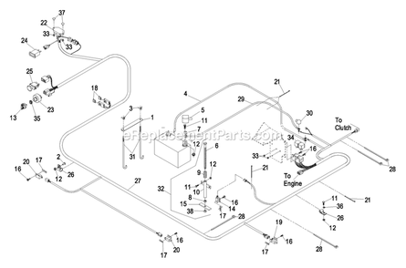 Electrical Group (1) Diagram and Parts List for LZ30KC665 (600000-669999)(2006) Exmark Lawn Mower