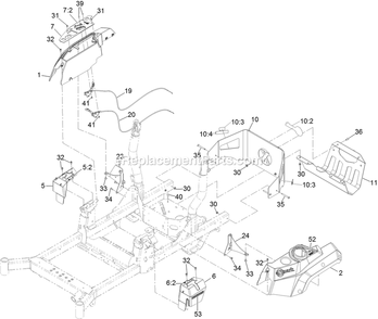 Control Panel Assembly Diagram and Parts List for RAE702GEM44300 (404314159-406294344)(2019) Exmark Lawn Mower