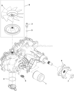 Transaxle Assembly Diagram and Parts List for PNE651KA482 (314000000-314999999)(2014) Exmark Lawn Mower