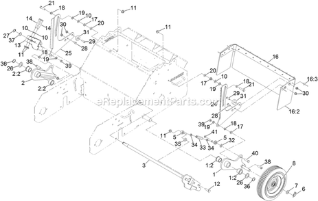 Height Linkage Assembly Diagram and Parts List for ARS180CKA21000 (402082300-404314158)(2018) Exmark Aerator