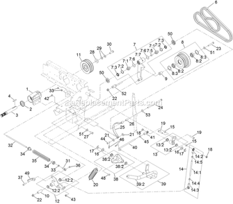Drive Assembly Diagram and Parts List for NVS640CKC42000 (315000000-315999999)(2015) Exmark Lawn Mower
