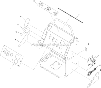 Control Tower Assembly Diagram and Parts List for VTS740PKC52400 (402082300-404314158)(2018) Exmark Lawn Mower