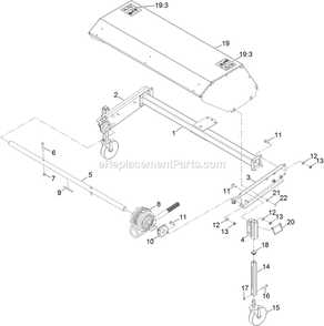 Hood And Frame Assembly Diagram and Parts List for BRS270CKC36000 (406294345-408644345)(2020) Exmark Leaf Blower / Vacuum