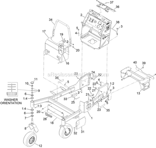 Main Frame Assembly Diagram and Parts List for VTX730EKC52400 (315000000-315999999)(2015) Exmark Lawn Mower