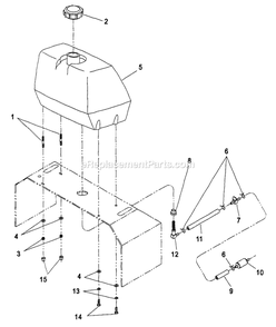 Fuel Group Diagram and Parts List for TT19KA (190000-219999)(1999) Exmark Lawn Mower