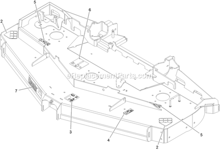 Deck With Decals Diagram and Parts List for LZE749EKC72RA1 (315000000-315999999)(2015) Exmark Lawn Mower