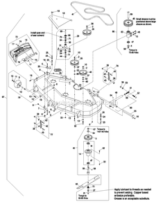 Deck Group (1) Diagram and Parts List for LAS25KC604B (670000-719999)(2007) Exmark Lawn Mower