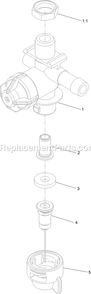 Left Nozzle Assembly Diagram and Parts List for SSS270CSB00000 (402082300-404314158)(2018) Exmark Sprayer