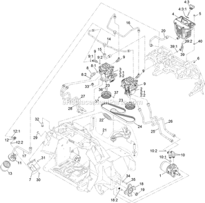Hydraulic Assembly Diagram and Parts List for STE600CKA32300 (404314159-406294344)(2019) Exmark Lawn Mower