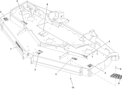 Deck With Decals Assembly Diagram and Parts List for LZE751GKA72RA1 (404314159-406294344)(2019) Exmark Lawn Mower