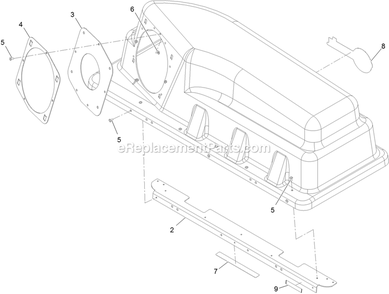 Hood Assembly Diagram and Parts List for 135-2604 (408644346-411294211)(2021) Exmark Lawn Tractor Accessories