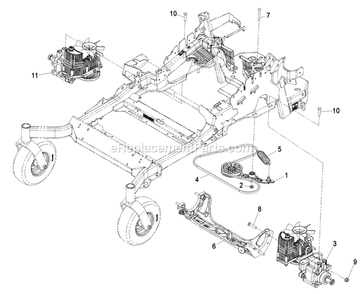 Hydraulic Group (1) Diagram and Parts List for LZAS22KA484CA (850000-919999)(2010) Exmark Lawn Mower