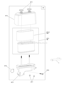 Air Intake And Filtration Assembly Diagram and Parts List for QZE452CEM42100 (402082300-404314158)(2018) Exmark Lawn Mower