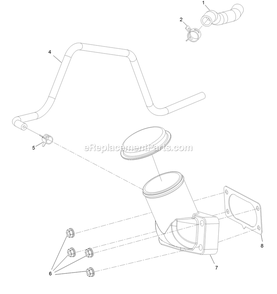 Air Intake And Filtration Assembly Diagram and Parts List for RAS708GEM523C3 (402082300-404314158)(2018) Exmark Lawn Mower
