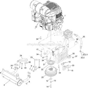 Engine Assembly (2) Diagram and Parts List for VTS730EKC52400 (315000000-315999999)(2015) Exmark Lawn Mower