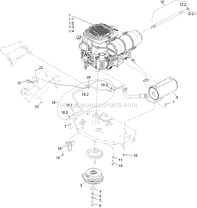 Engine Assembly Diagram and Parts List for LZS740AKC524A2 (408644346-411294211)(2021) Exmark Lawn Mower