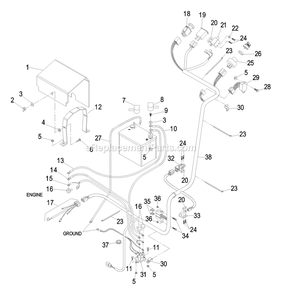 Electrical Group Diagram and Parts List for TT23KCE (600000-669999)(2006) Exmark Lawn Mower