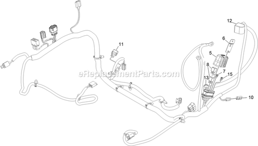 Harness Assembly Diagram and Parts List for RAS730GKA603A3 (411294212-999999999)(2022) Exmark Lawn Mower