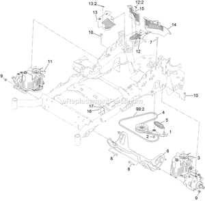 Hydraulic Assembly Diagram and Parts List for LZE742GKC60400 (315000000-315999999)(2015) Exmark Lawn Mower