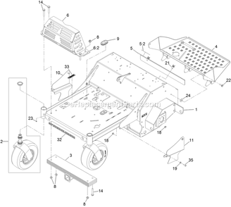 Main Frame Assembly Diagram and Parts List for ARX541CKA30000 (406294345-408644345)(2020) Exmark Aerator