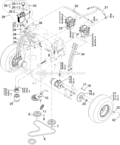 Ground Drive Assembly Diagram and Parts List for TTS600GKA523E0 (315000000-315999999)(2015) Exmark Lawn Mower