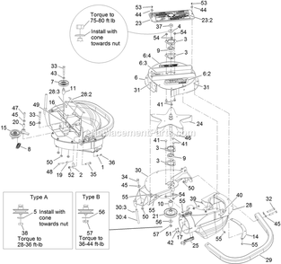 Blower Assembly Diagram and Parts List for LZUVQD7 (313000000-313999999)(2013) Exmark Lawn Tractor Accessories