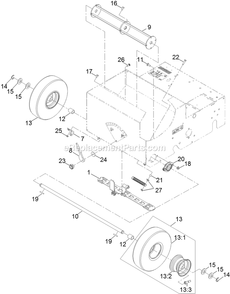Seed Gate Assembly Diagram and Parts List for SD270SB20 (314000000-314999999)(2014) Exmark Seeder
