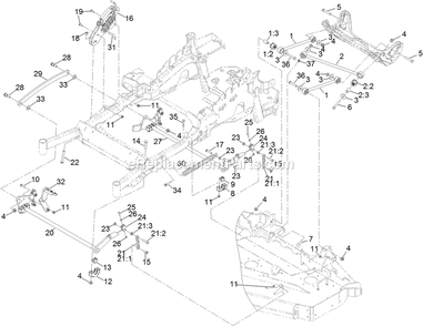 Deck Lift Assembly Diagram and Parts List for LZE751GKA60RA1 (402082300-404314158)(2018) Exmark Lawn Mower