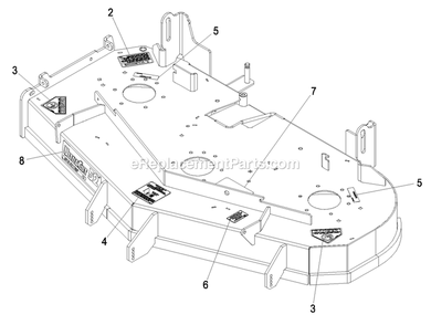 Deck With Decals Assembly (2) Diagram and Parts List for LZA20KAS484 (850000-919999)(2010) Exmark Lawn Mower