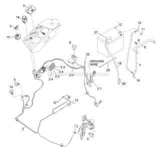 Electrical Assembly Diagram and Parts List for LZE740KC604 (312000000-312999999)(2012) Exmark Lawn Mower