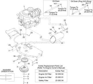 Engine Assembly Diagram and Parts List for LZS27KC604SS (920000-999999)(2011) Exmark Lawn Mower