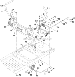 Motion Control Assembly Diagram and Parts List for QTE691KA501 (313000000-313999999)(2013) Exmark Lawn Mower