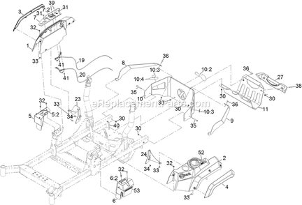 Control Panel Assembly Diagram and Parts List for RAX730GKA604A3 (408644346-411294211)(2021) Exmark Lawn Mower