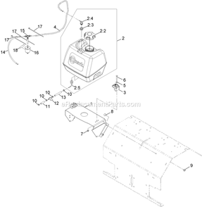 Fuel Assembly Diagram and Parts List for SAR481KA30 (313000000-313999999)(2013) Exmark Aerator