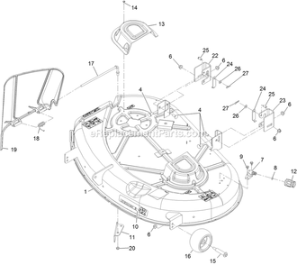 Part Location Diagram of 130-6890 Toro BRACKET - HANGER, LR