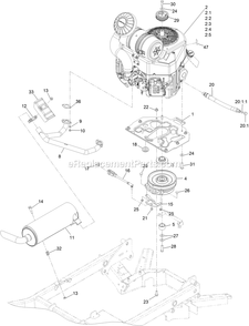 Engine Assembly Diagram and Parts List for STS730GKA52400 (408644346-411294211)(2021) Exmark Lawn Mower